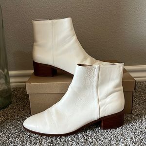 J. Crew White Ankle Boots